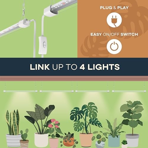 LED Grow Light 2FT Full Spectrum Compact Linkable Lighting Fixture for 2 FT