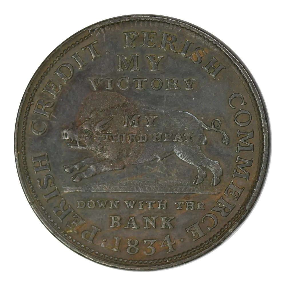 1834 Hard Times Token About Uncirculated