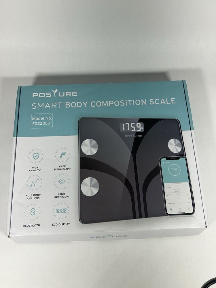 Open Box Posture Smart Body Weight Scale Digital BMI FatAnalyzer Bluetooth 400lb