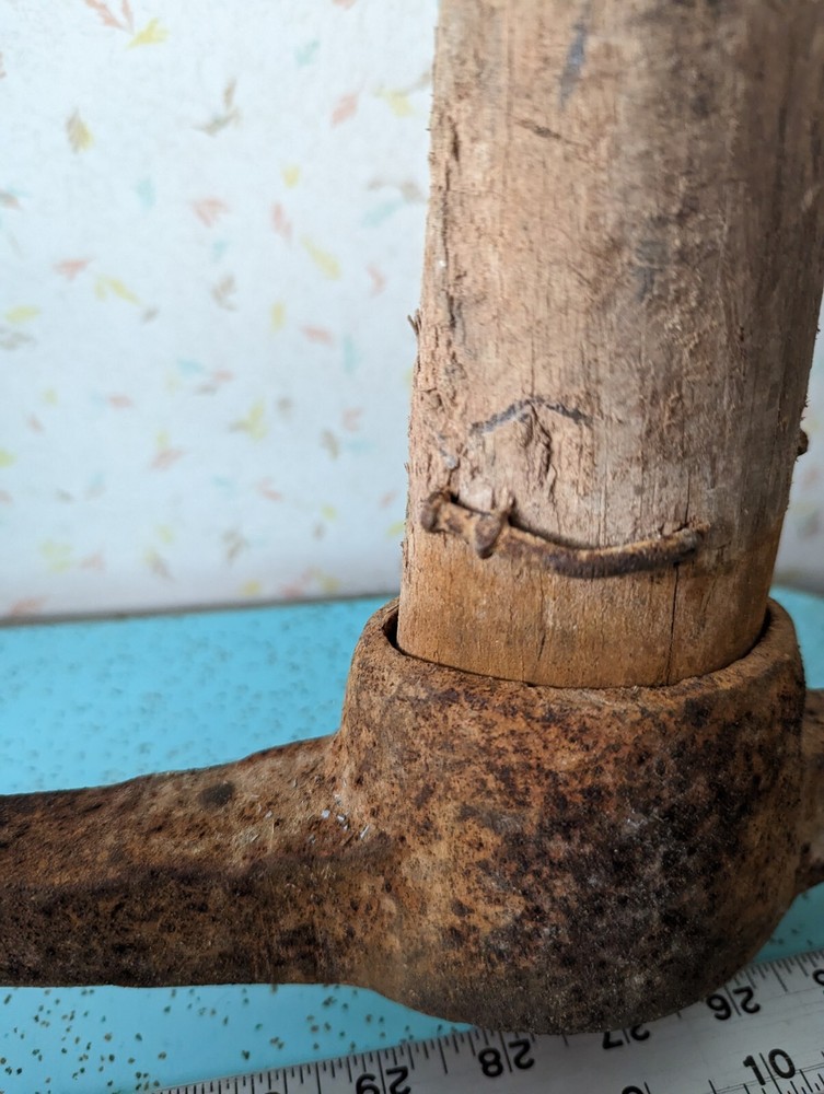 Antique Pick Axe Square Nails Just Over 3' Primitive