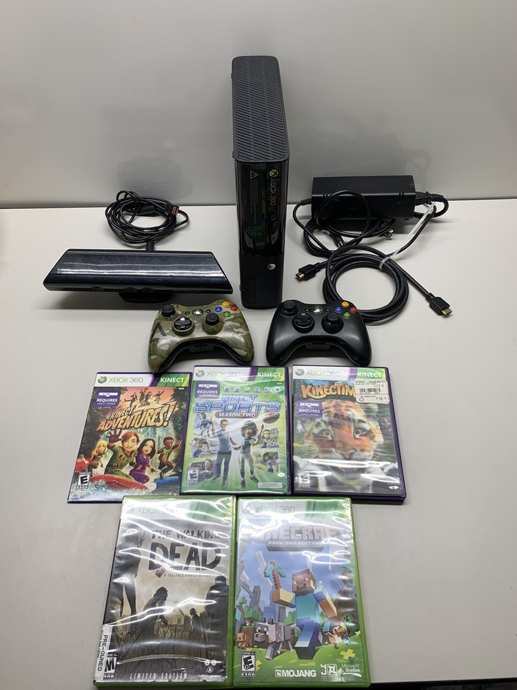 Xbox 360 Video Game System Console 1538 Kinect Sensor 5 Games Tested Working
