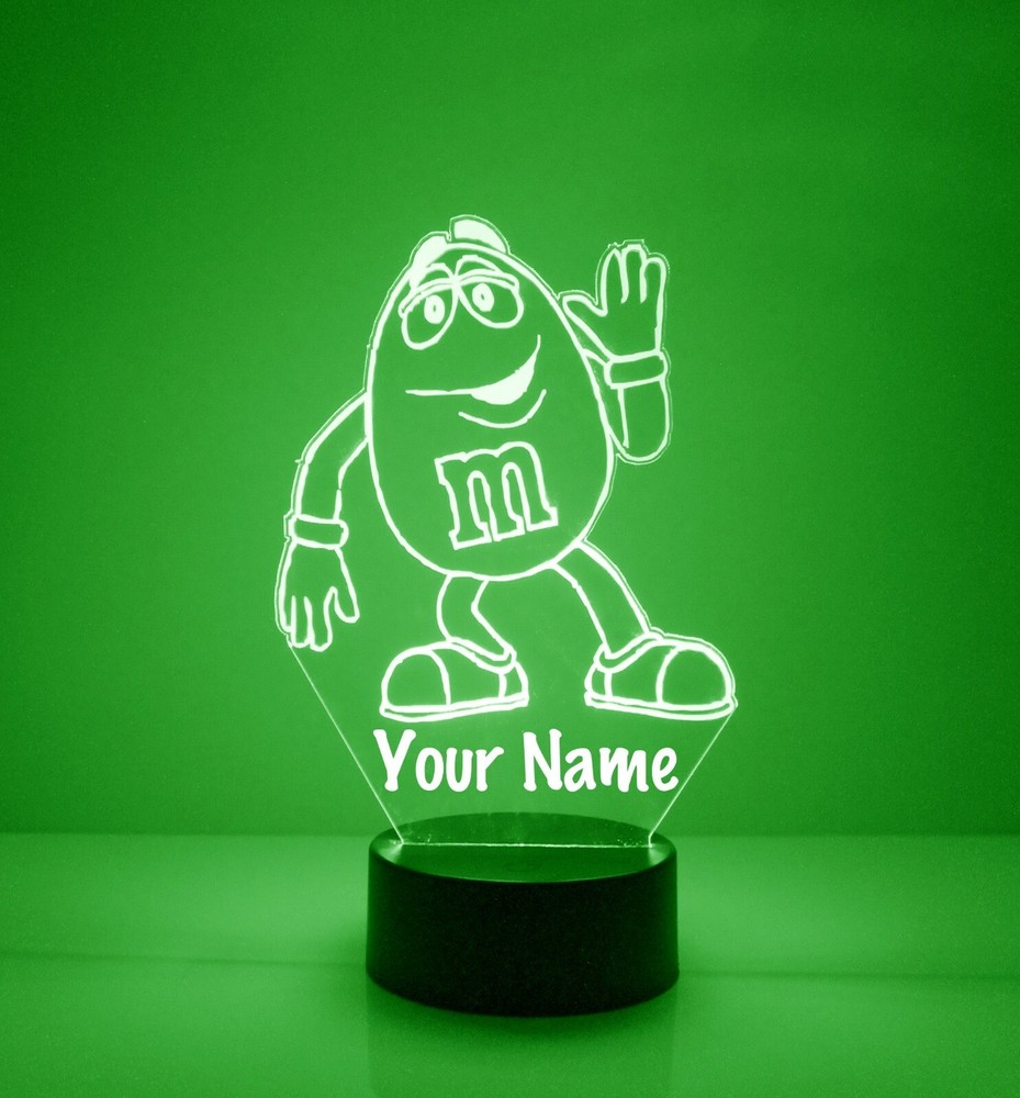 M&M Candy Character, Personalized LED Night Light Lamp, with Remote Control