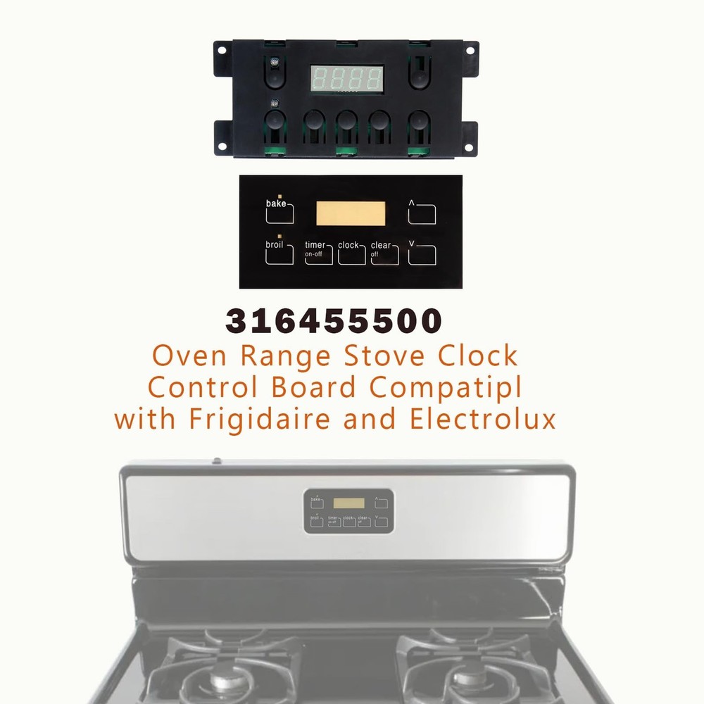 316455500 Oven Range Stove Clock Control Board 7 Button Control Board Clock R...