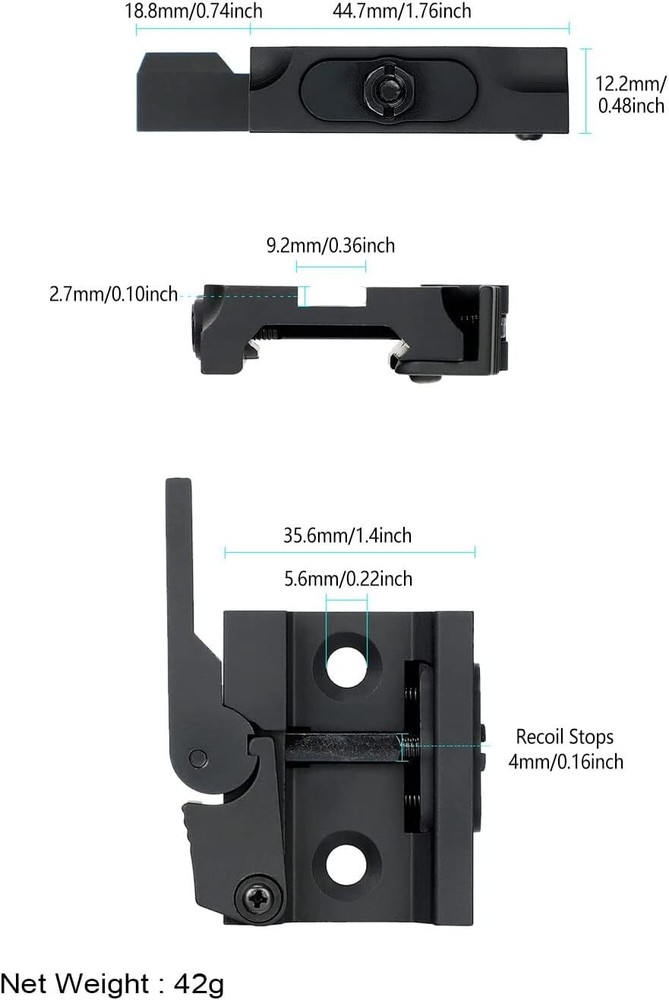 ohhunt Release Quick QD System Rail Mount Base Bipod Quick Detach Mount Adaptor