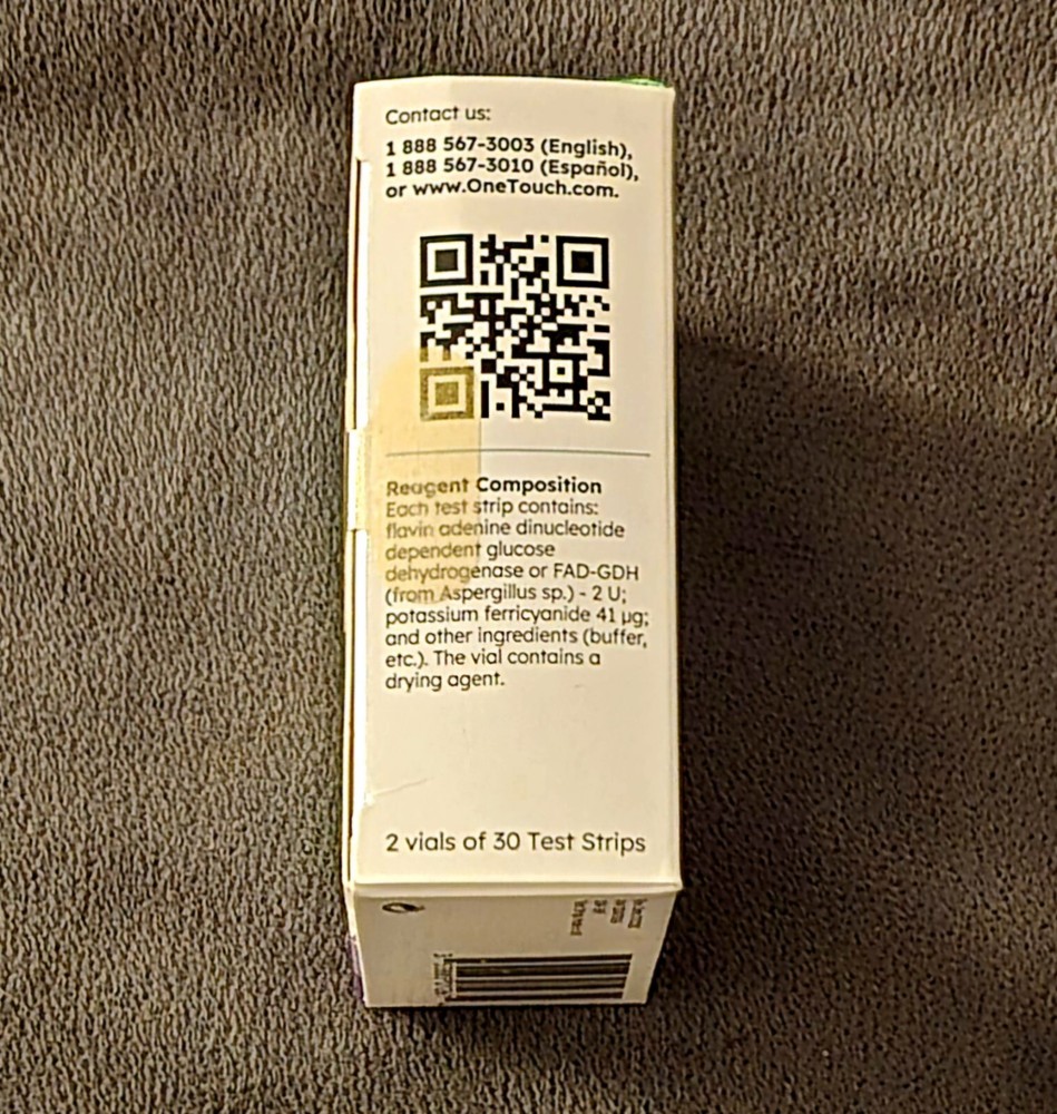 One Touch Verio Glucose Test Strips - 60 Strips - Expires 10/2026