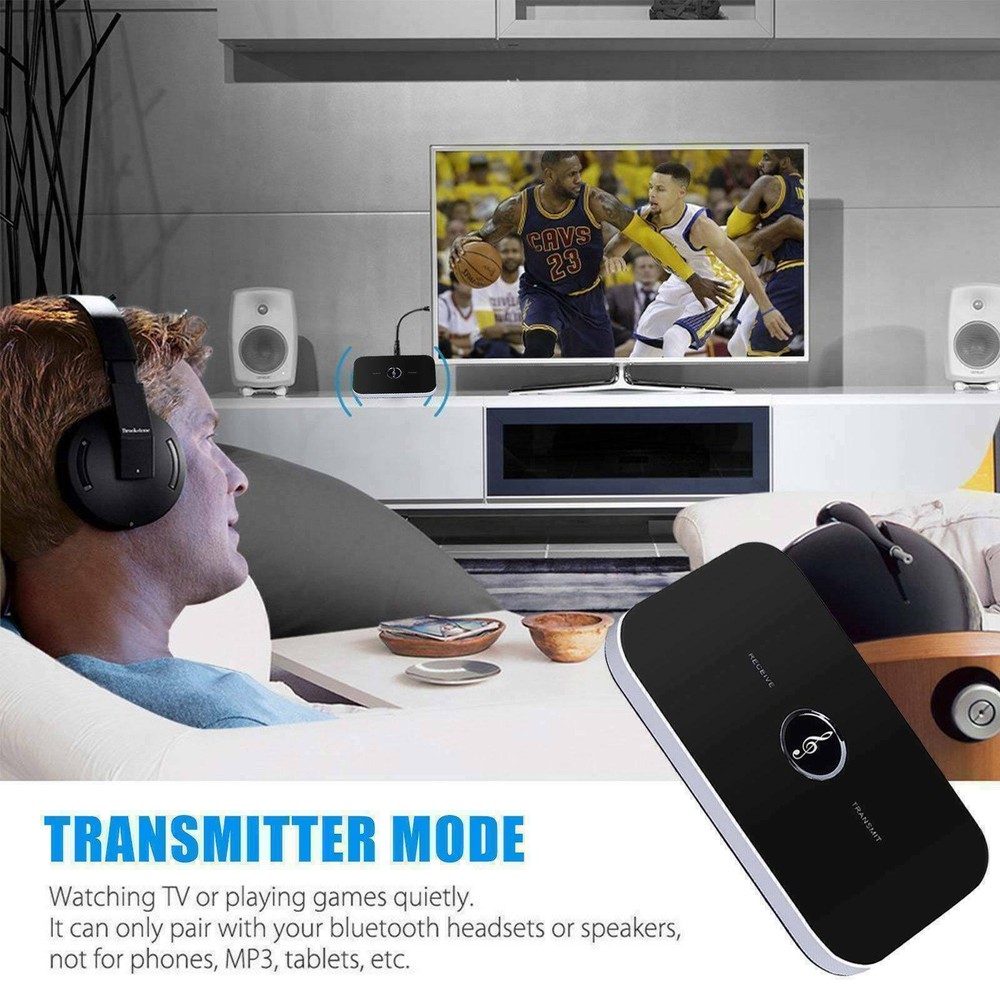 2Pcs Bluetooth Transmitter & Receiver Wireless Adapter For Home stereos/speakers