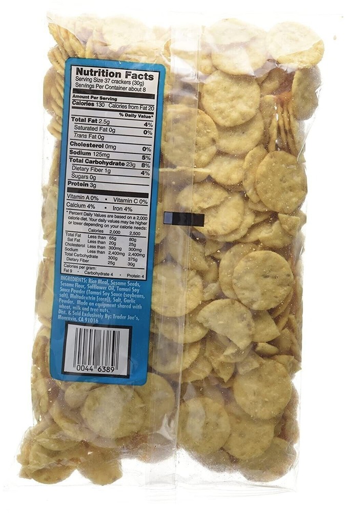 2 Packs Trader Joe's Original Savory Thin Mini Crackers 8 oz Each Pack