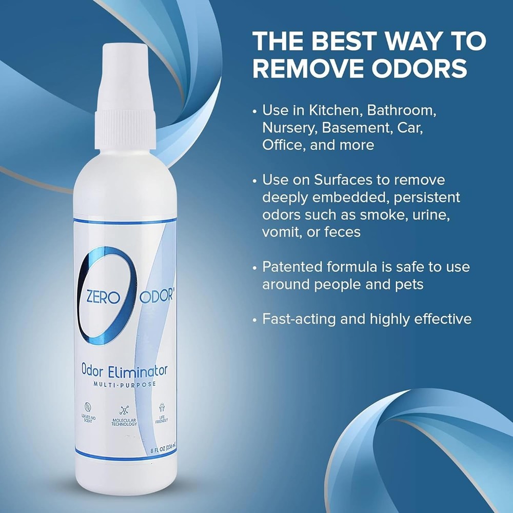Biodegradable Unscented Odor Eliminator - 8oz Spray for Air & Surface Freshness