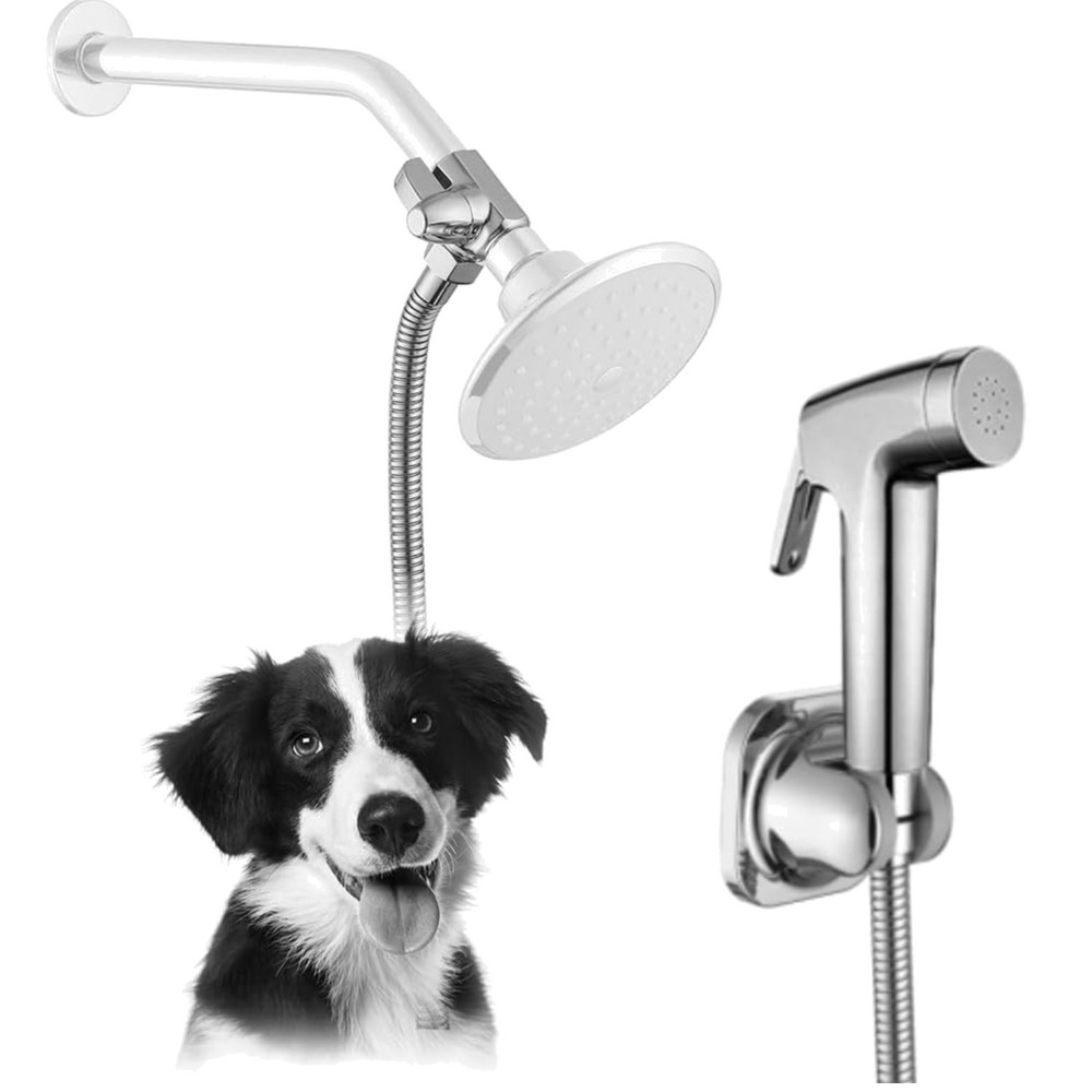 Dog Shower Sprayer Kit with Diverter & Hose