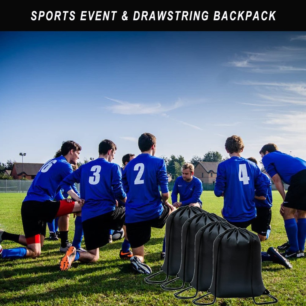 CAIHONG 100 Pack Drawstring Backpack Bulk Bags Black100P, Black