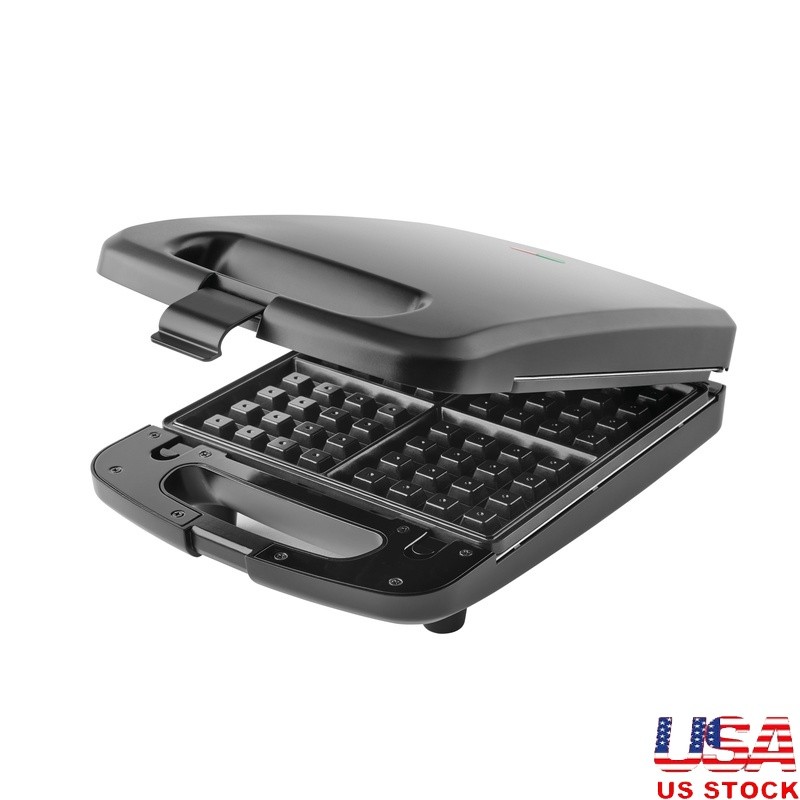 4 Slice Non-Stick Waffle Maker Removable Plates Space Saving Upright Storage New