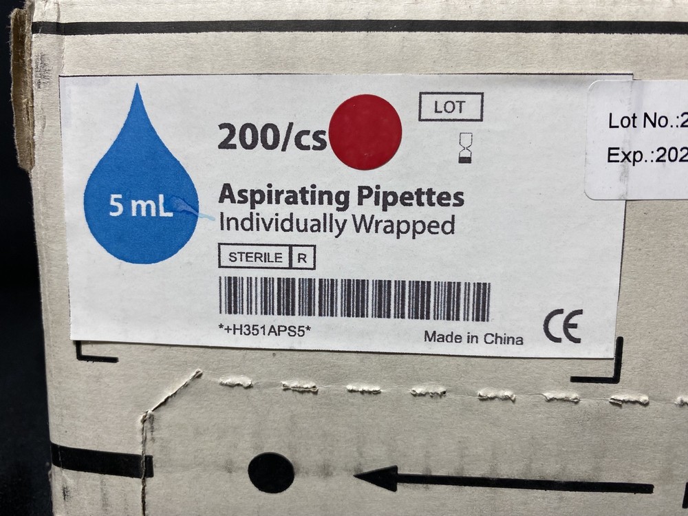 ARGOS TECHNOLOGIES 5mL Sterile Polystyrene Aspirating Pipettes APS5 (200/Case)