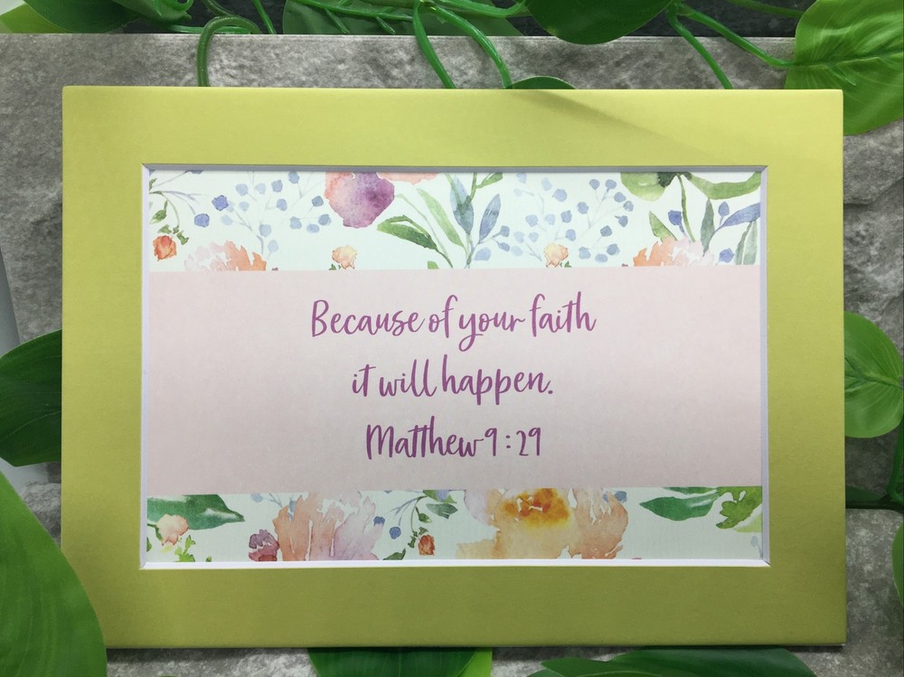 New Handmade 5x7 (Matted 4x6) Religious Scripture Inspirational Free Ship 409