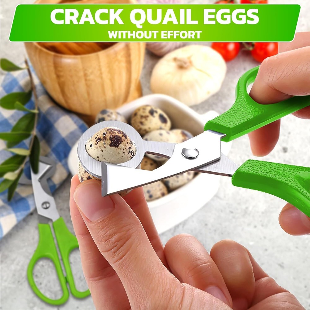 2Pcs Quail Egg Roast egg scissors Cutter Scissors Kitchen Egg Shears Tool(Green)
