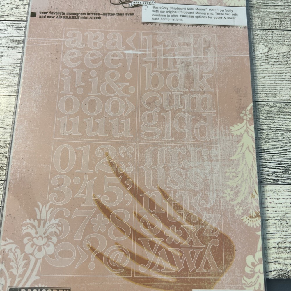 BasicGrey UNDRESSED CHIPBOARD Mini Monos (26pc) crafts