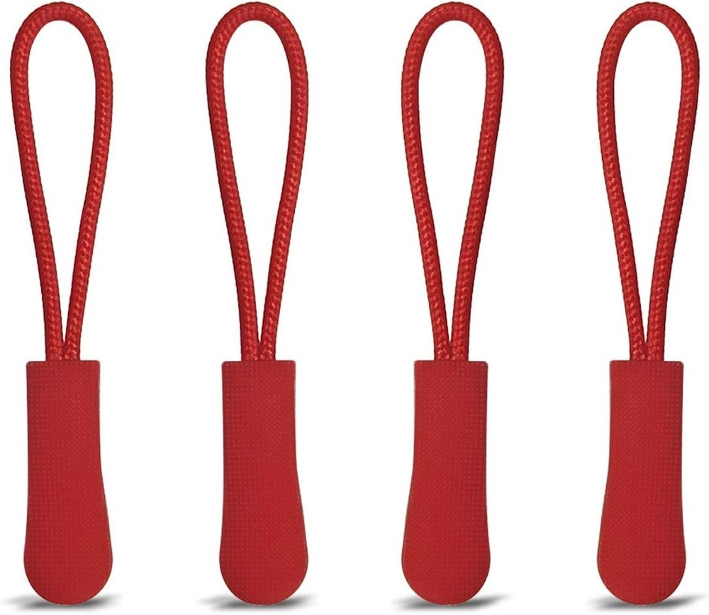 20PCS Red Bright Zipper Puller Helper Nylon Zipper Pulls Tab Extension For Bags