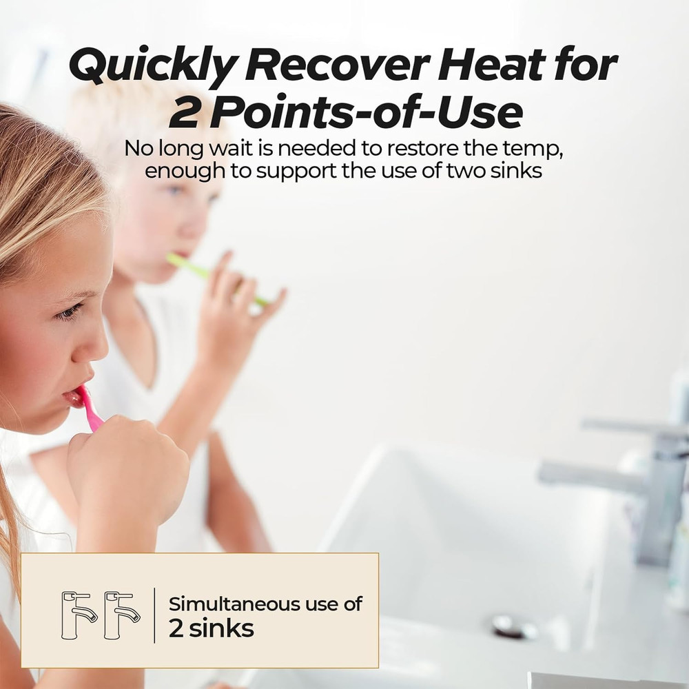 Electric Mini Tank Water Heater - 8.0 Gallon Point of Use Portable Hot Water He