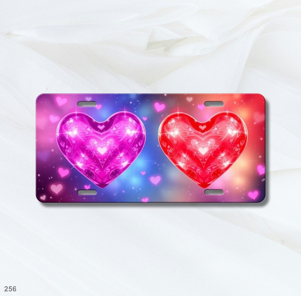 Modern Hearts License Plate Custom Car Tag Unique Gift