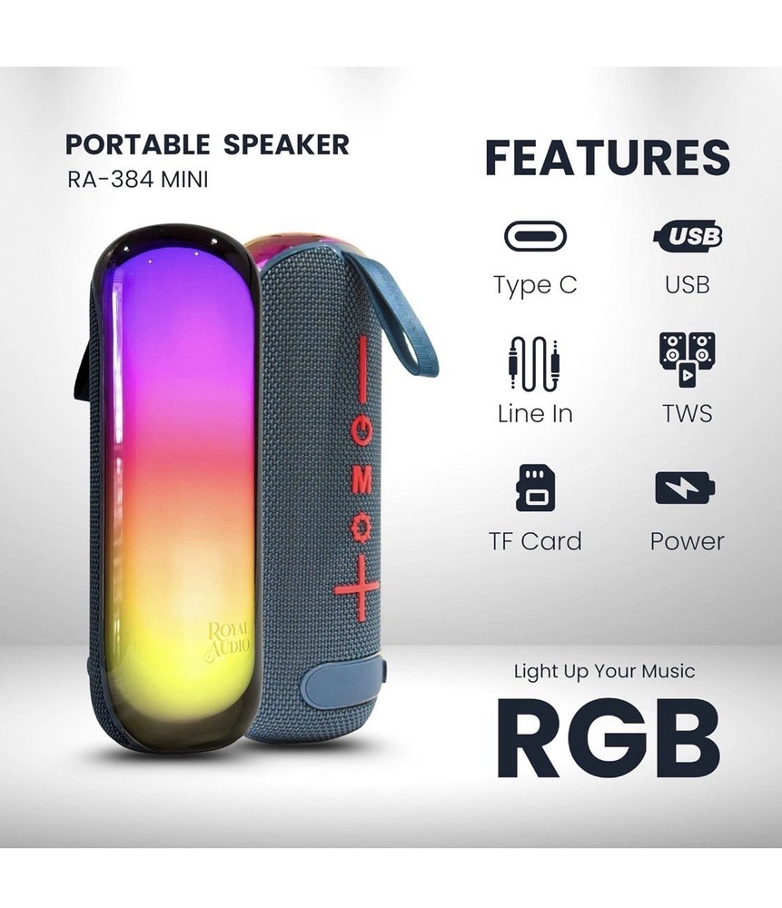 Wireless Bluetooth Portable Speaker with RGB Lighting