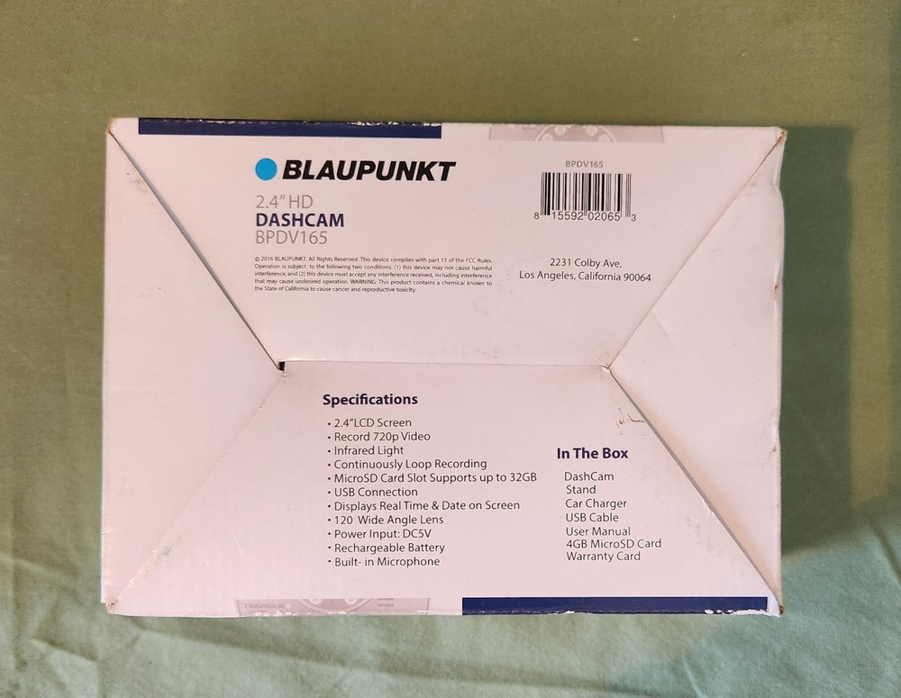 Blaupunk Dashcam - 2.4" HD / BPDV165