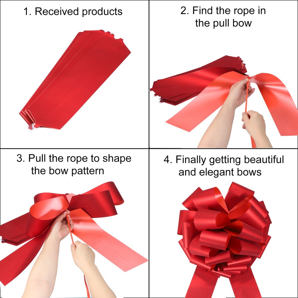 12 Inch Large Pull Bow Gift Wrapping Big Pull Bows Ribbon Yellow