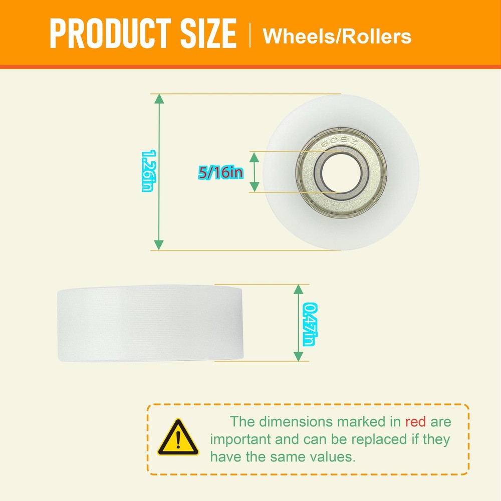 Upgraded Machined Wheels/Rollers Compatible with Rowing Machine,Pilates Refor...