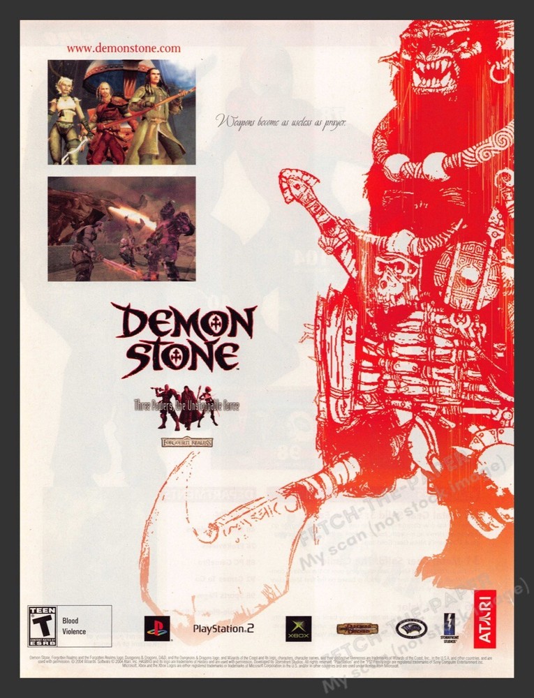 Forgotten Realms: Demon Stone 2000s Video Game Print Advertisement 2004