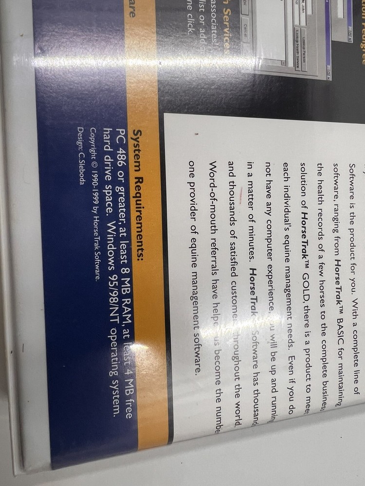 HorseTrak Horse Management Software Basic Edition