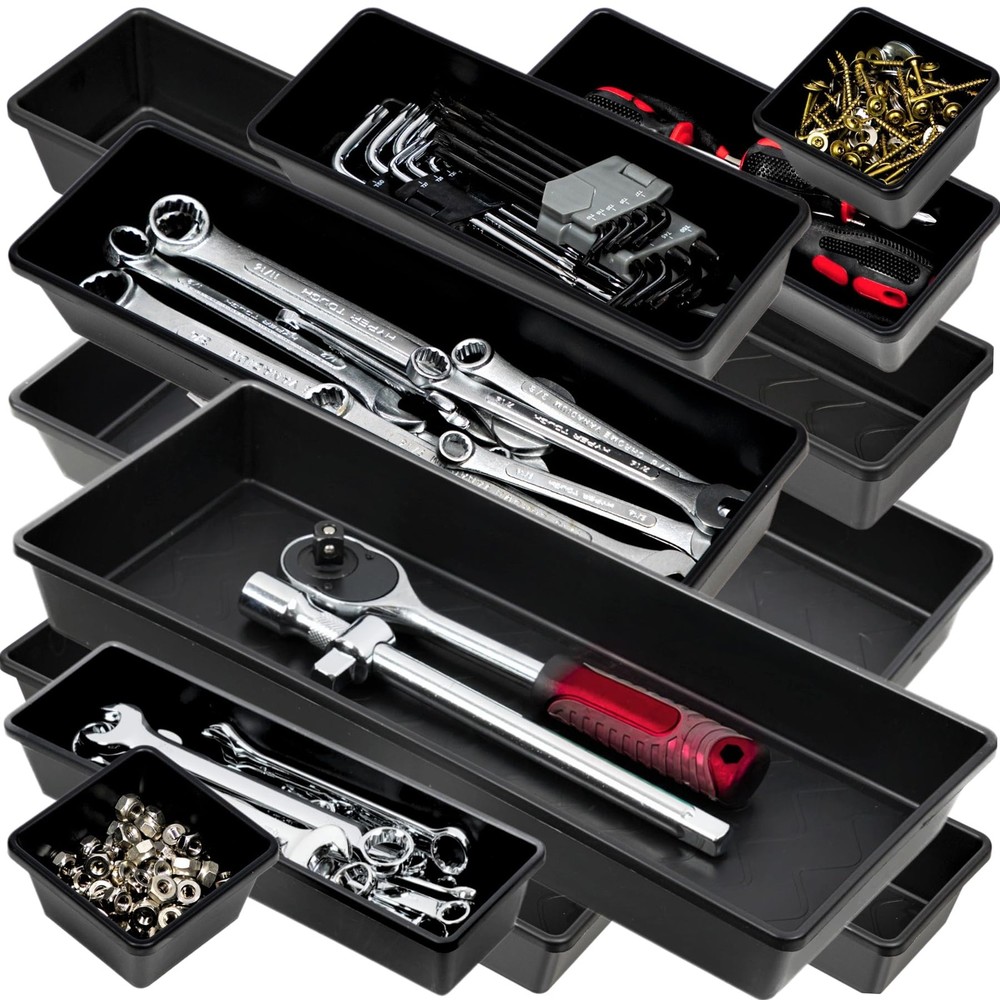 ONREVA Tool Box Organizer Tray Divider Set, Extra Large Toolbox Trays, Tool B...