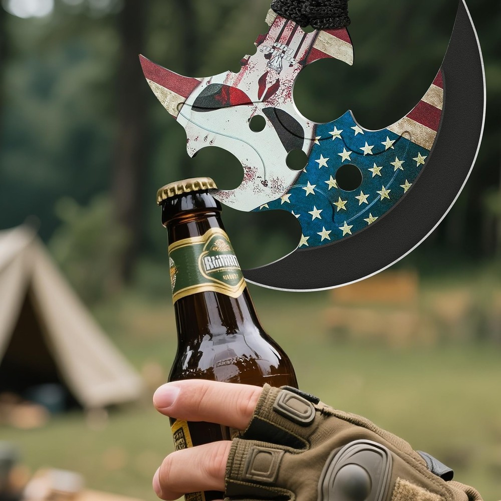 Outdoor 13" Camping Hatchet,Multi Functional Shock-Absorbing Hand Pattern Axe...