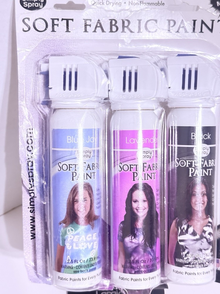 Simply Spray Safe NonToxic Low Oder Quick Drying Non-Flammable SOFT FABRIC PAINT