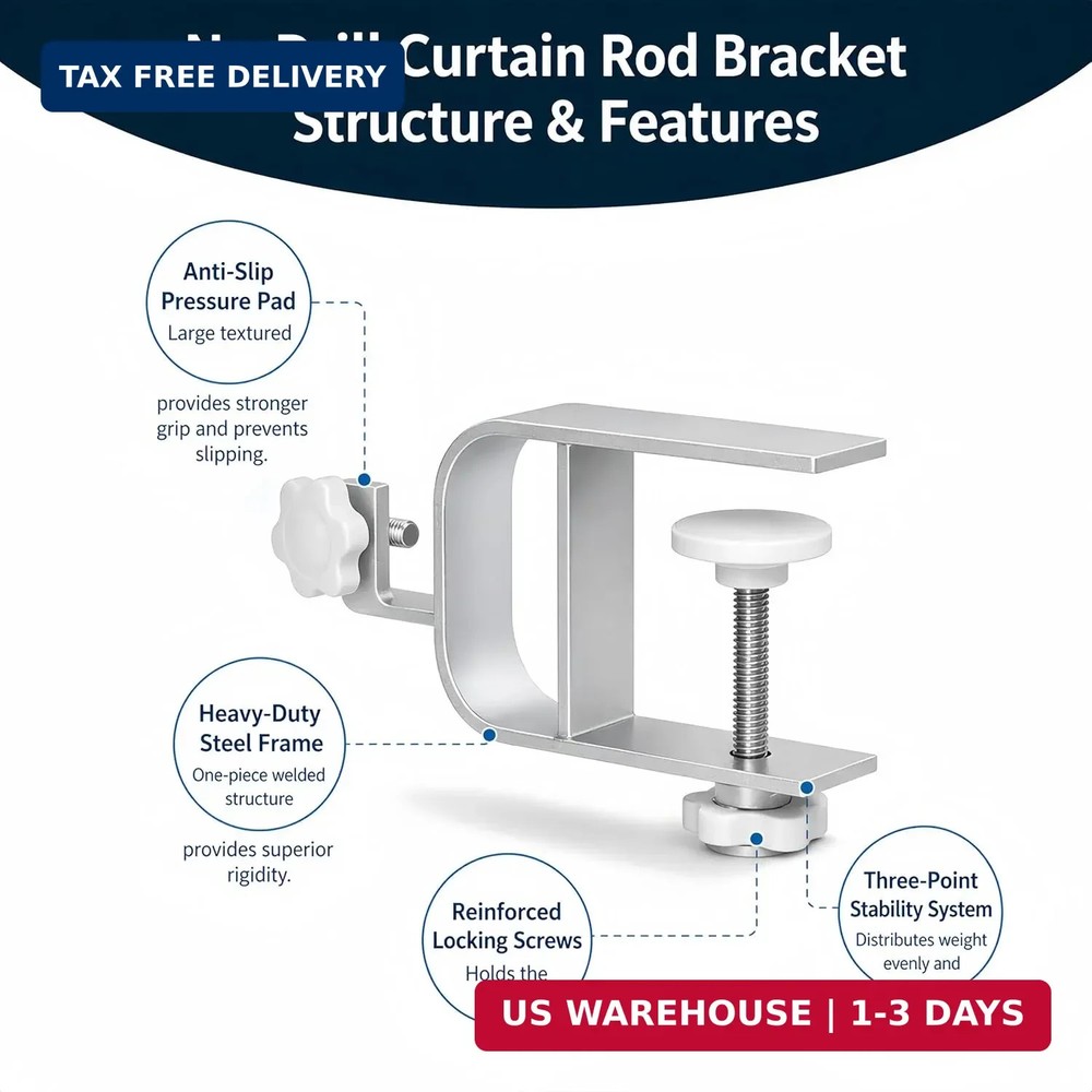 Inside Mount Curtain Rod Bracket for Blinds, No Drill Blind Adapter, Easy 1-Min
