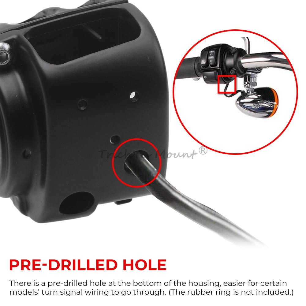 2X Black Handlebar Hand Control Switch Housing Covers For Harley Touring Softail