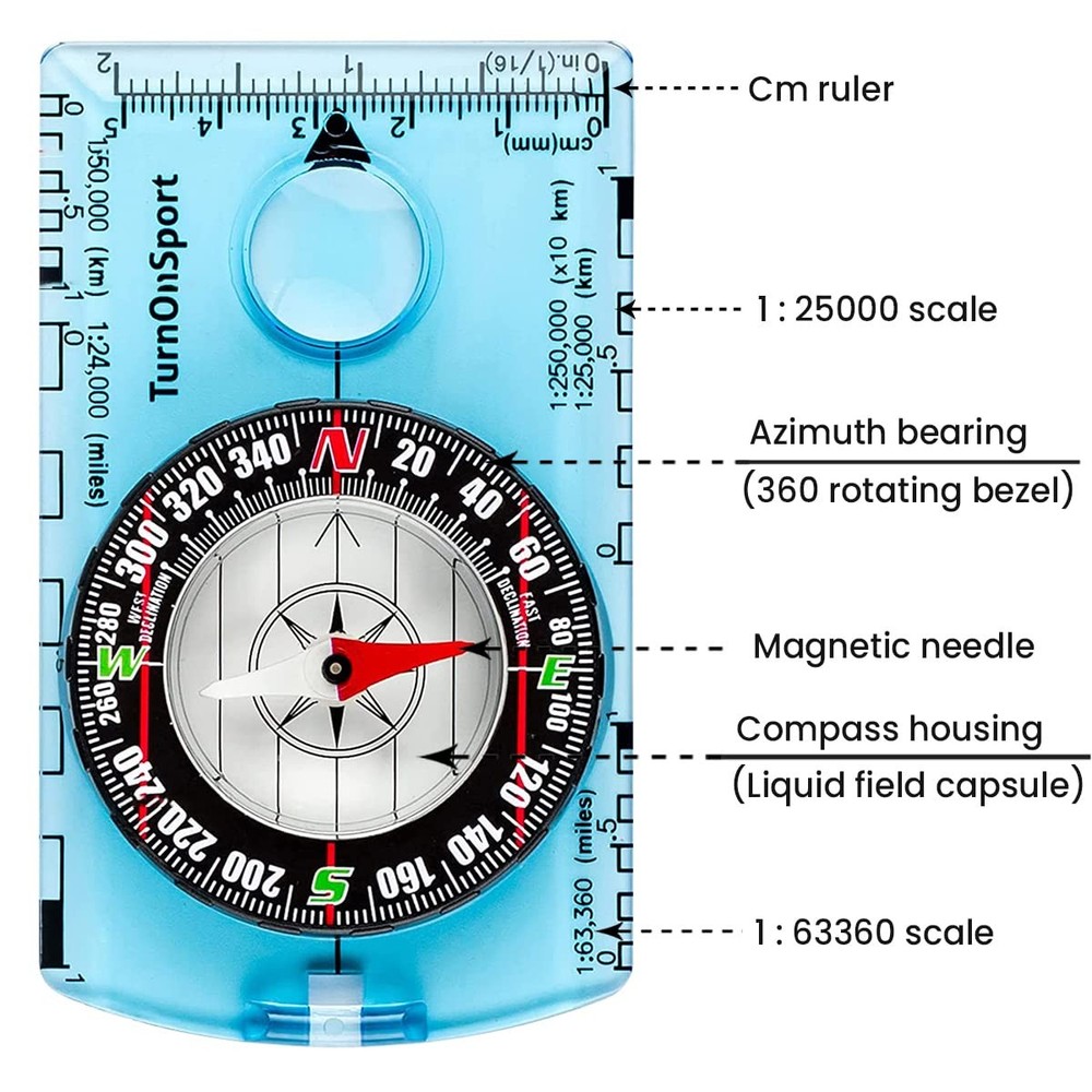 Orienteering Compass - Hiking Backpacking Compass - Advanced Scout Compass Ca...