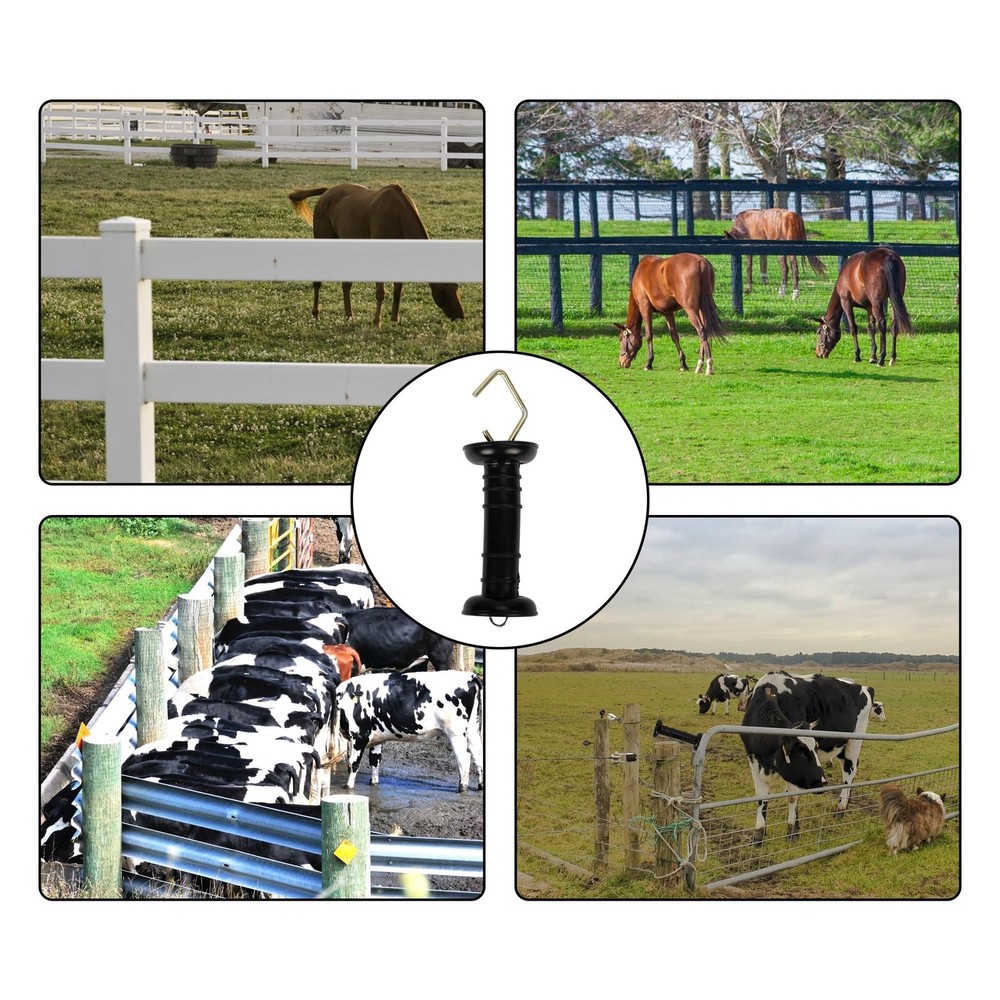 10 Pcs Plastic Electric Fence Gate Handle Insulators, Gate Handle with Spring...