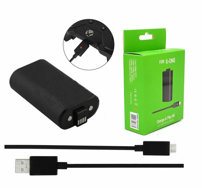 Rechargeable Battery Pack for Xbox One S Wireless Controller + USB Cable