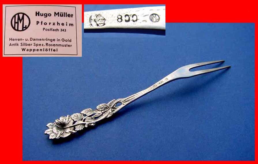 Serving Fork, Rose, Hugo Müller, 800 Silver B709