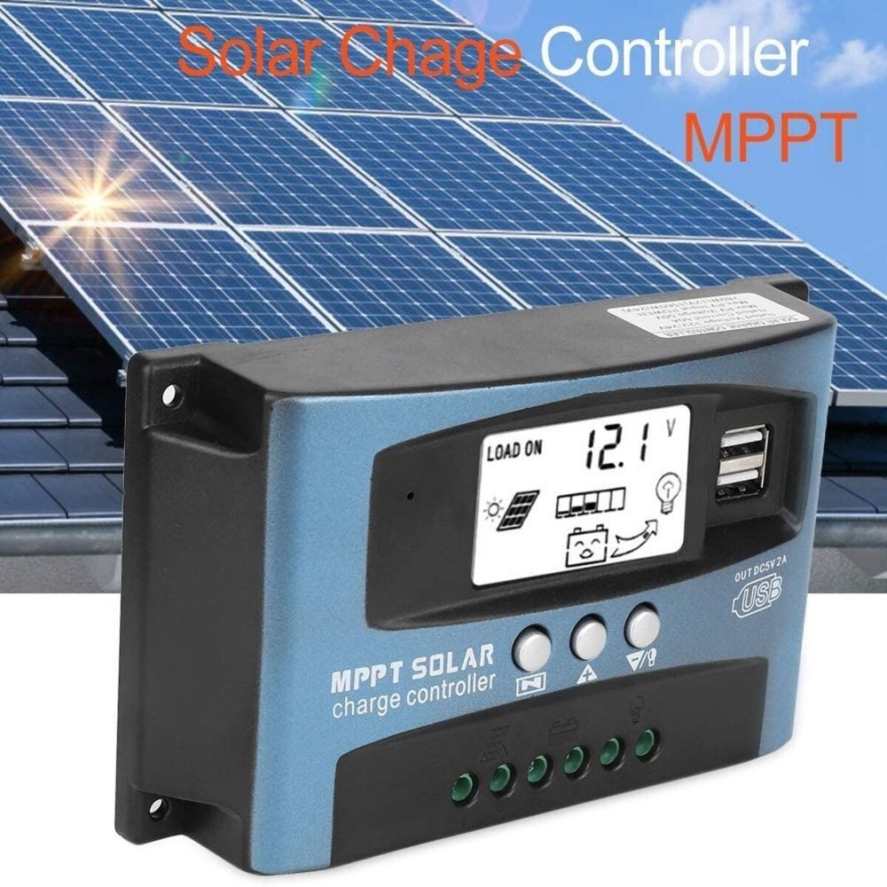 100A MPPT Solar Charge Controller, 12V/24V Battery Protection, High Efficiency