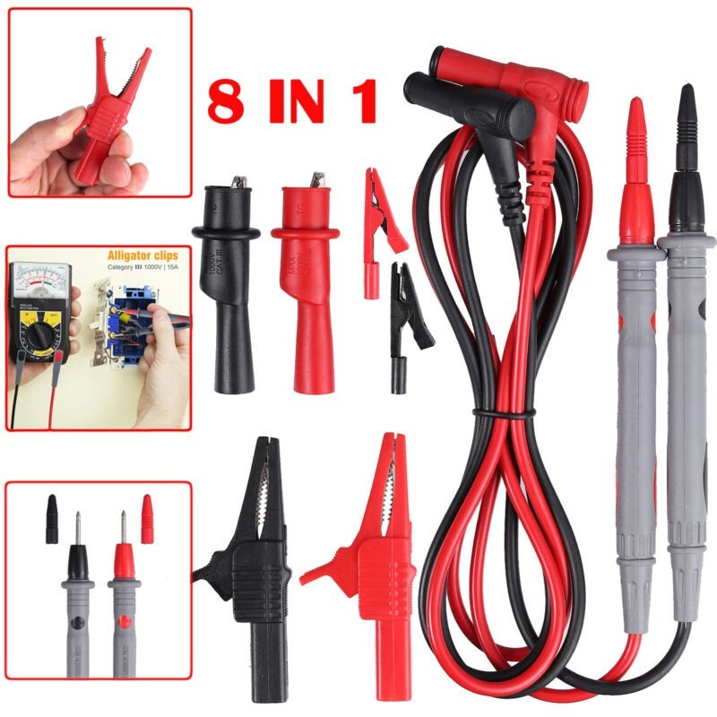1000V 10A Digital Multimeter Leads Probes Test Clips Volt Meter Cable