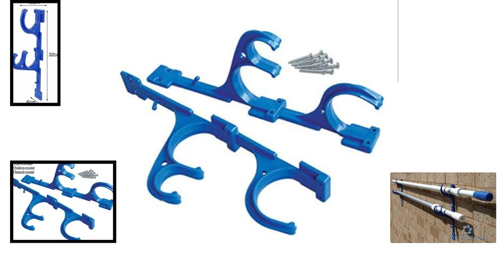 Wall-Mounted Rust-Resistant Hanger for Pool & Garden Tools - Easy Installation