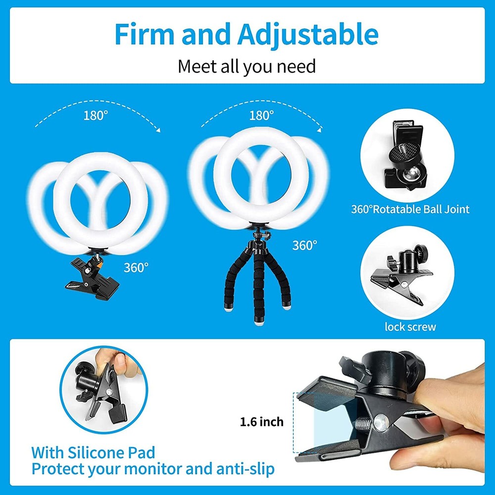 Video Conference Lighting kit, On-Camera Video Lights Ring