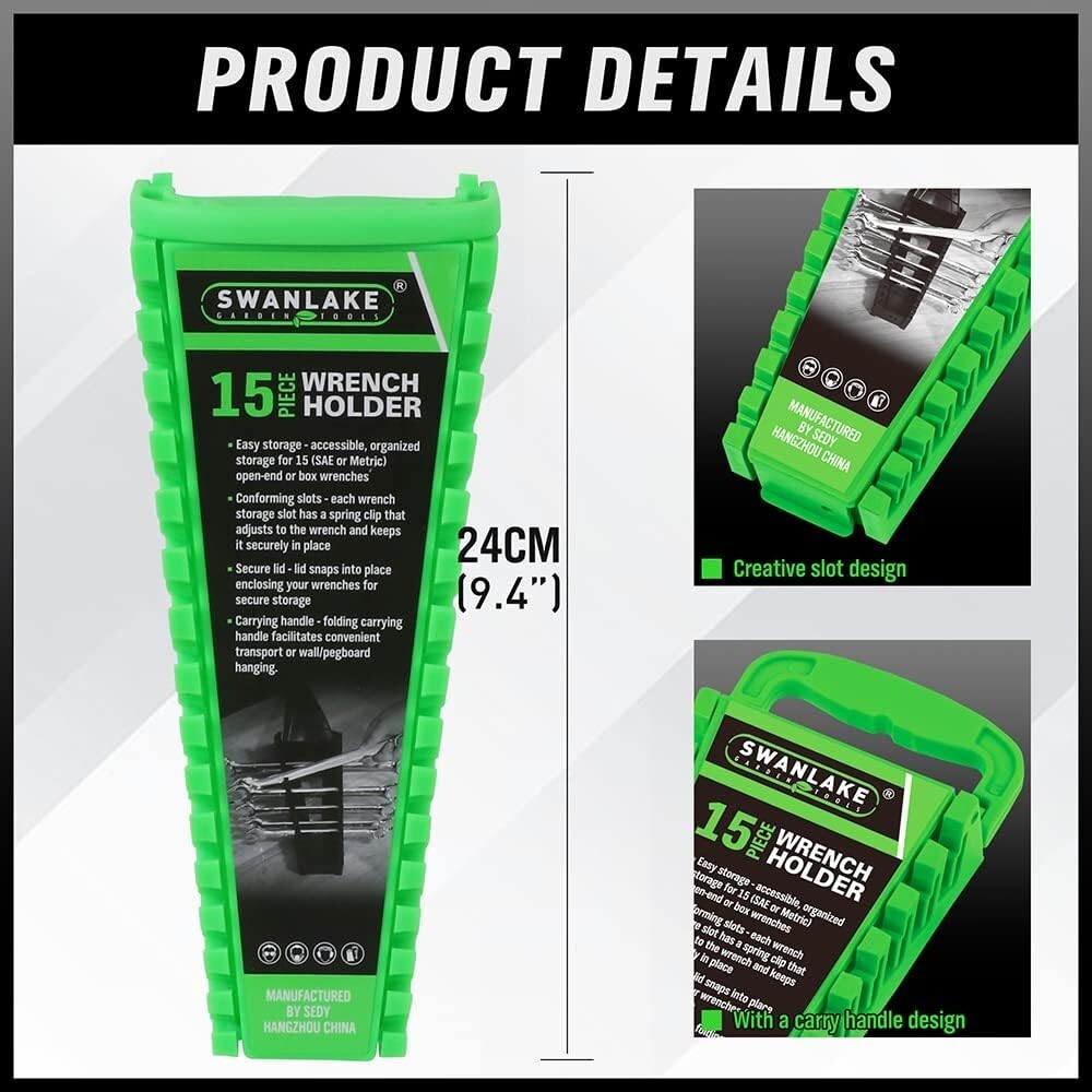 30pc Wrench Holder Organizer Rail Rack Tool Storage Mountable Handheld All Sizes