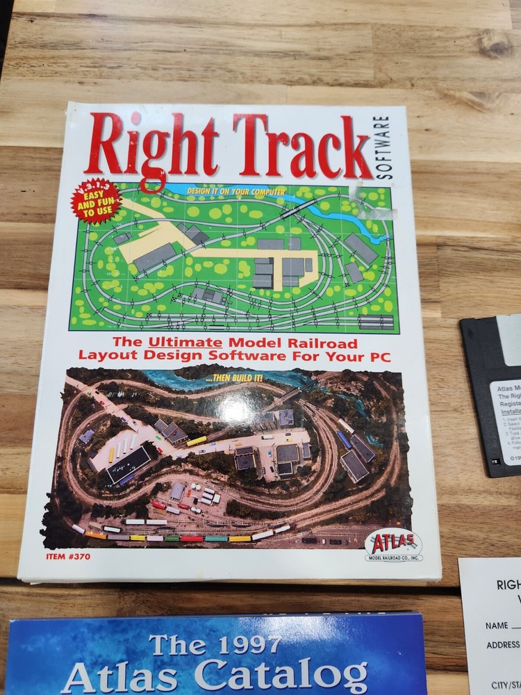 Atlas Right Track Modern Railroad Layout Design Software, PC, 3.5" Disc