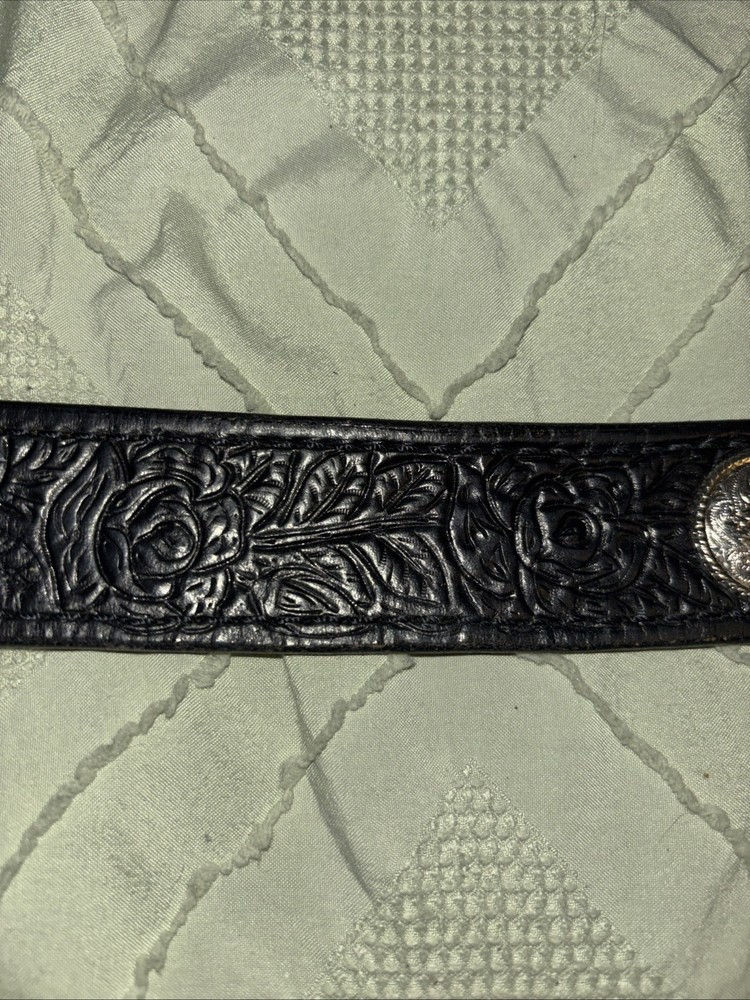 Custom Black Leather Belt Corrections Law Enforcement Size 48