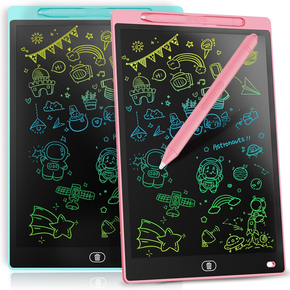 [2 Pack] LCD Writing Tablet 12-Inch Colorful Doodle Board, Toddler Learning ...