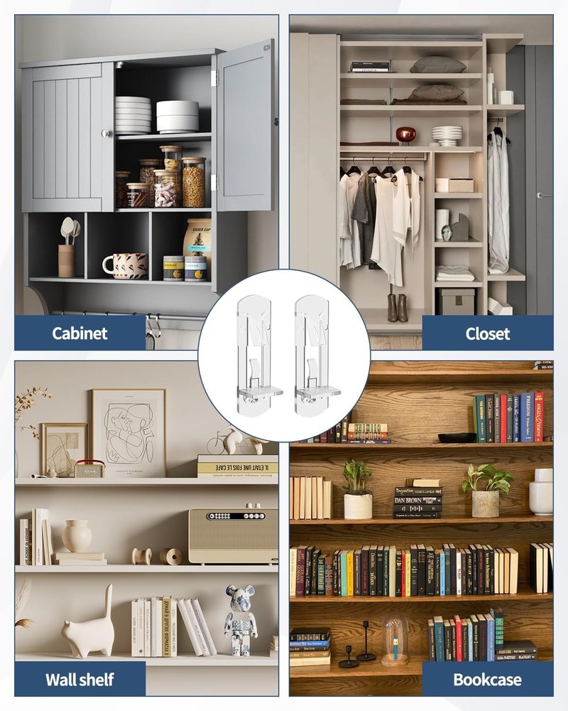 32 PCS Cabinet Shelf Clips 5mm, 3/4" Kitchen Clips, Cabinet...