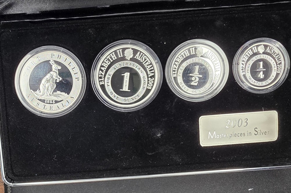 2003 Australia Port Phillip Patterns Masterpieces in Silver Proof Set $10 $5 $2