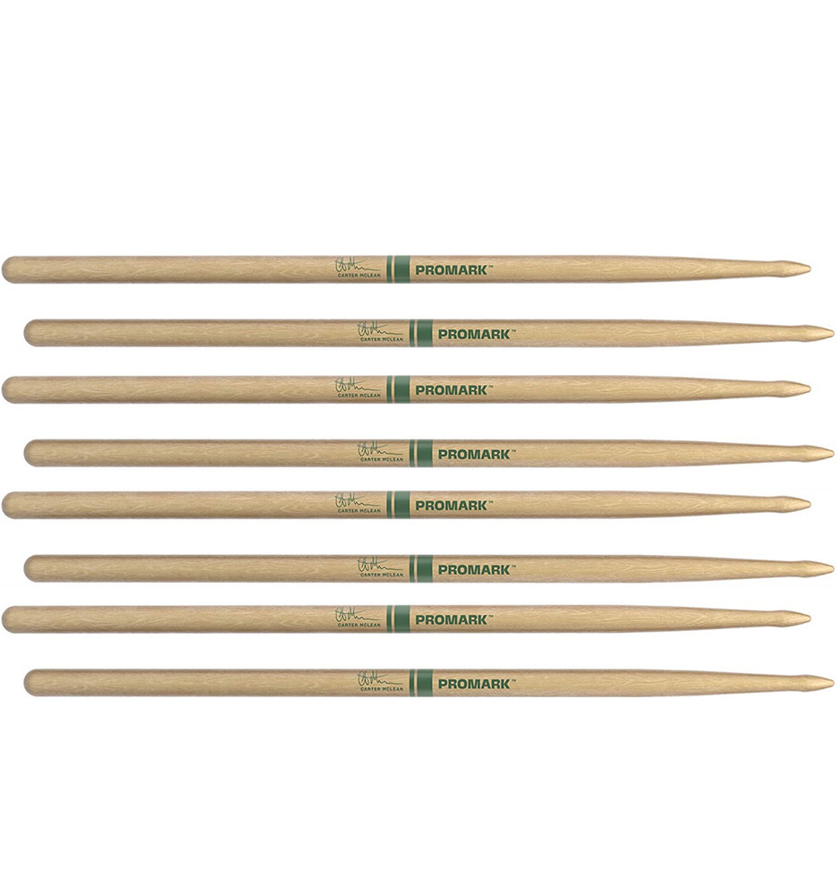 4 PACK ProMark Carter McLean Hickory Drumsticks, Wood Tip