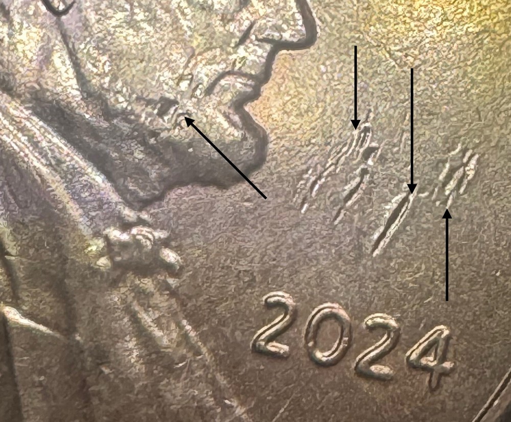 2024 Lincoln Shield Cent-MINT ERROR-UNIQUE STRIKE THROUGHS-MUST SEE! 🔥