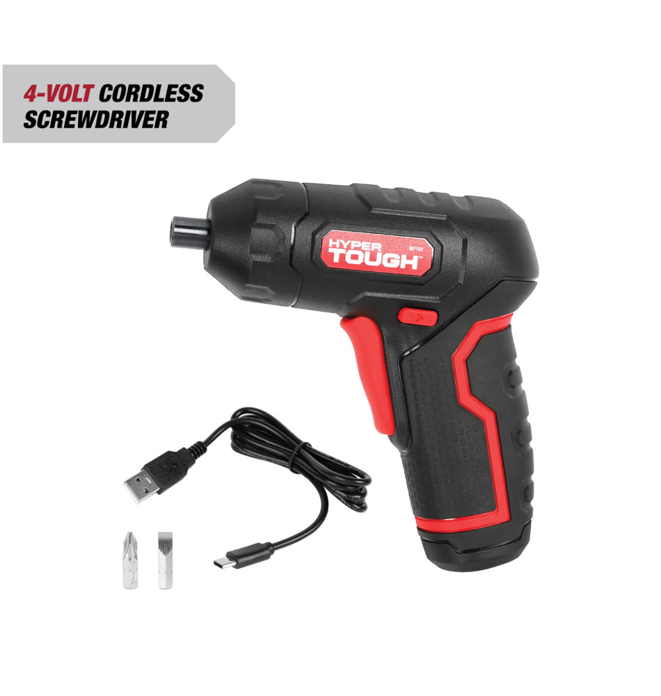 Hyper Tough 4-Volt Max Lithium-Ion Angle Grip Screwdriver with Charger
